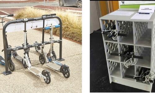 parking et casiers de rangement pour trotinettes